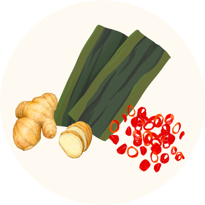 昆布、有機しょうが、有機とうがらし