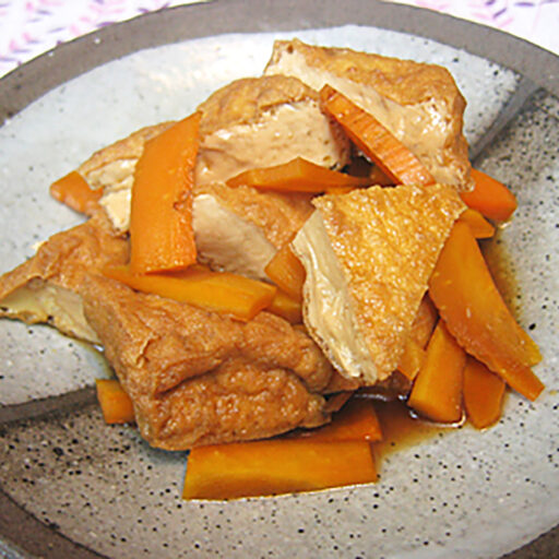 ニンジンと厚あげの醤油煮