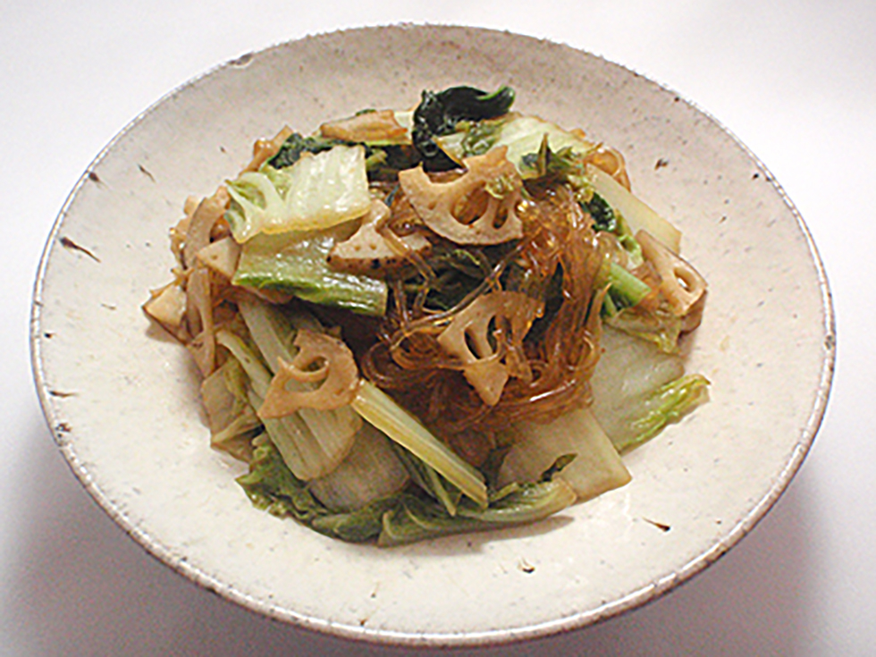 ハルサメとハクサイの炒め物