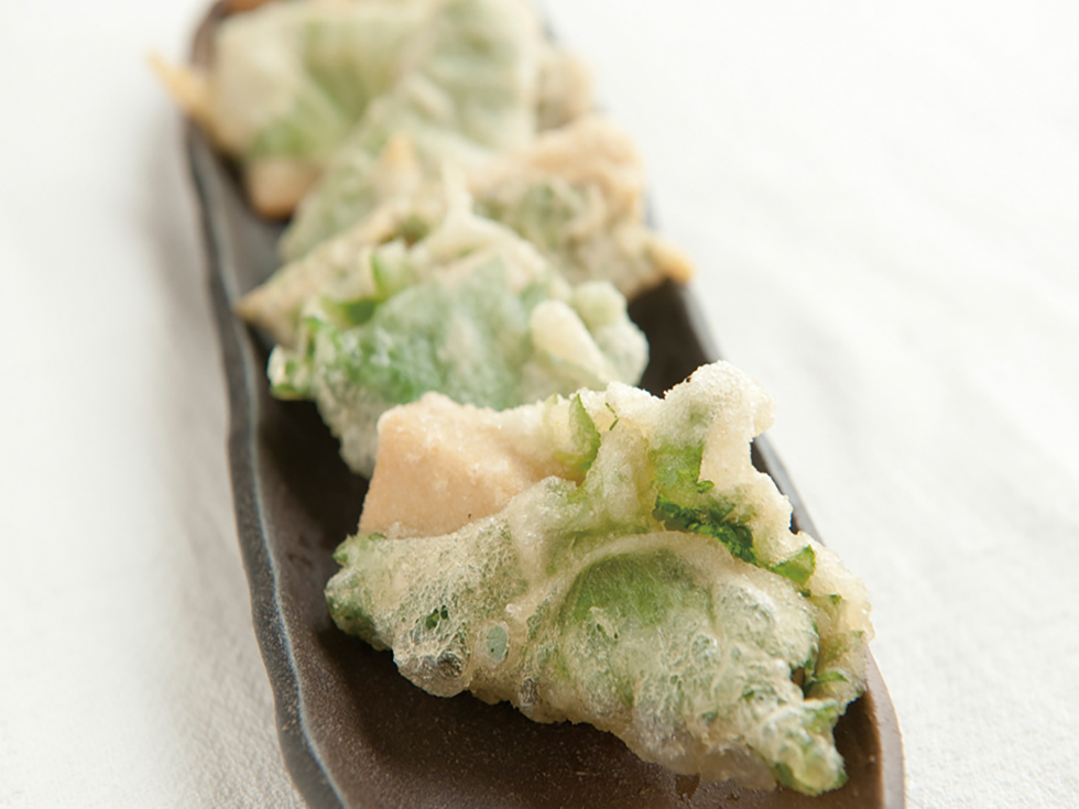 高野豆腐のシソ包み天ぷら